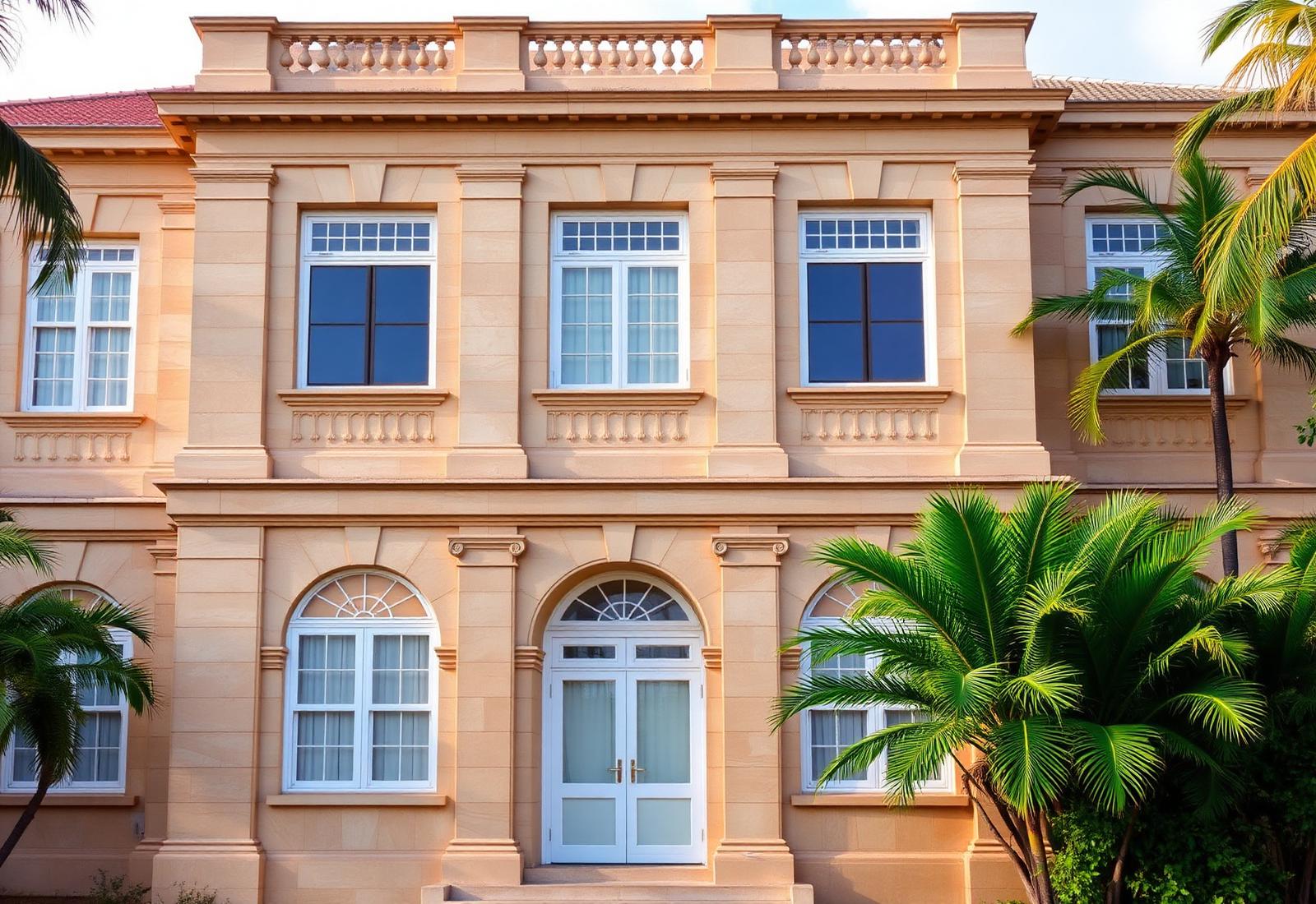 Bâtiment en pierre du quartier Saint-François à Saint-Denis de La Réunion